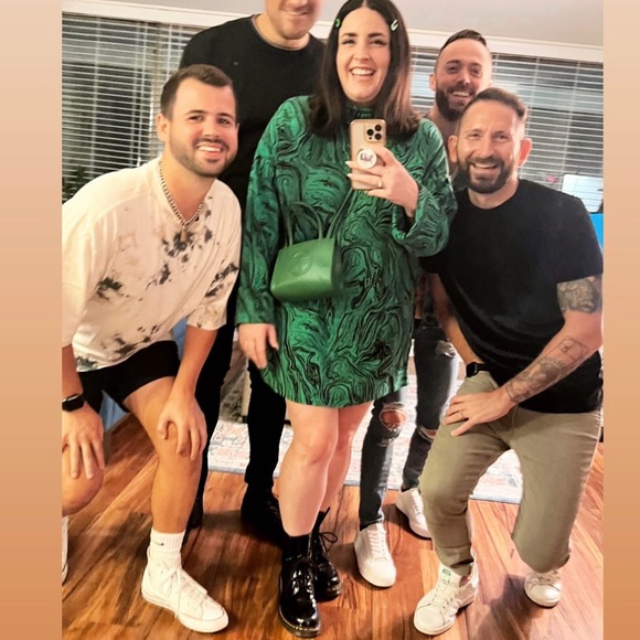 Green and Black Sweat Dress - Picture 3 of 3